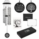 The Wind Chime CO Deep Tone Sympathy Wind Chime with 6 Andonized Aluminum Tubes Tuned Soothing Melody, Memorial Wind Chimes for Outside Decoration (Patio, Graden, Yard) 40"