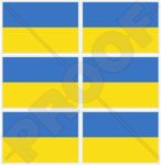 Ukraine Ukrainian Flag, Ukrayina 40mm (1,6") Mobile Cell Phone Vinyl Mini Stickers, Decals x6