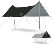 Naturehike Vinyl Camping Canopy, Large Projection Outdoor Shelter, Portable Camping Picnic Tent Awning (Black)