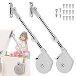 2 Pack | Soft Close Hinges for Toy Boxes, Wooden Chests, Cedar Storage, Trunks & Benches | Tension Adjustable Slow Down Chest Hinges | Also for Lift up Flip Doors.