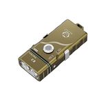 RovyVon E3 Pro 7075 Flat EDC Flashlight USB C Rechargeable Flashlight Dual 4000K Warm White LEDs 95CRI Keychain Flashlights, Compatible with Built-in Li-Po and AAA Battery, with Lockout Feature