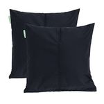 Gardenista Large Garden Scatter Cushion | Water Resistant Hollowfibre Filled Outdoor Seating Furniture Pillow | Great for Patio Rattan Chairs | Comfy & Lightweight (2, Black)