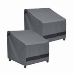 Loriano Patio Chair Covers Waterproof Outdoor Furniture Chair Covers 600D Heavy Duty Fit as Lawn Lounge Deep Seat(2 Pack,Median,Grey)