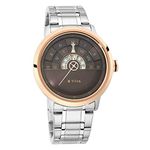 Titan Regalia Grandmaster Brown Dial Analog Stainless Steel Strap Watch for Men-NS1828KM02