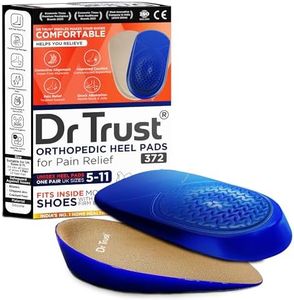 Dr Trust USA Orthopedic Gel Heel Pads for Pain Relief from Plantar Fasciitis, Spurs & Heel Aggravation, Insert Cups for Women, Men Shoes, Heel Support or Protectors -372 (Pack of 1 Pair) (UK 5-11)