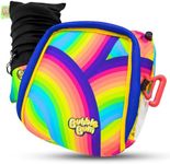 bubblebum Inflatable Backless Booster Car Seat, Portable Travel Booster Seat, Booster Seats for Cars 40-100 lbs Kids, Compact Car Seat, Child/Toddlers 4-10 Years Old - Rainbow