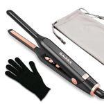 SAOSA Pencil Flat Iron for Short Hair Women, 3/10" Mini Hair Straightener with 9 Temp Settings (190°F-430°F), Fast Heating Dual Voltage Flat Iron for Pixie Cut Bangs Edges Curling, with Pouch & Glove