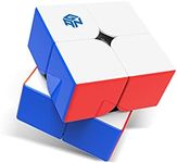 GAN 251 M Air, 2x2 Magnetic Speed Cube Stickerless 251 Mini Cube 48 Magnets Puzzle Toy for Beginner(Frosted Surface Primary Internal)