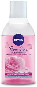 NIVEA MicellAIR Rose Water Micellar Water with Oil (400ml), Micellar Cleansing Water, Waterproof Makeup Remover, Rose Water Toner for Thorough Cleansing