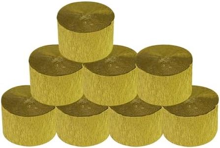 8 Rolls Gold Crepe Paper Streamers, Wedding Birthday Baby Shower New Year Party Decoration, Graduation, Christmas, Rainbow DIY Supplies, Living Room Bedroom Decor