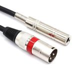 HAKUHO 6.35mm (1/4") Female to XLR Male Adapter Cable - 3-Meter Quarter Inch TS/TRS to XLR 3-Pin Interconnect Cable (3 Meter)