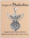 Gzrlyf Guardian Angel Charm with Lobster Clasp Angel of Protection Charm for Car Jewelry Making Guardian Angel Gift with Card (Angel of Protection Charm)