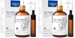 HIQILI Tea Tree Oil 100ml for Nail Fungus, Acne, Skin & Hair Care, Aromatherapy, Diffuser (Pack of 2)