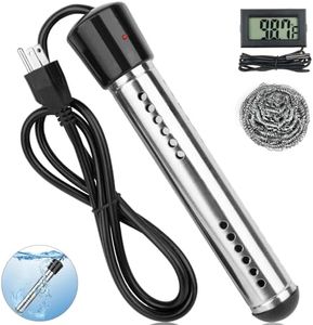 2000W Portable Water Heater Electric with 304 SS Guard, Bucket Immersion Water Heater with Digital LCD Thermometer, Fast Heats 5 Gallons of Water in Minutes