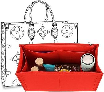 D.DUO Bag Purse Organizer With Zipper, Tote Organizer Insert For LV ONTHEGO (Red, L,(14.5x6.7x7.8))