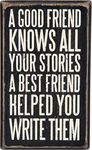 Primitives by Kathy Mini Box Sign, 3" x 5", Best Friend Stories