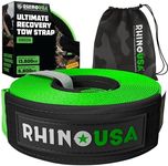 Recovery Tow Strap (7.6 cm x 9.1 m) Lab Tested 13,600kg Min Break Strength - Heavy Duty Offroad Straps with Triple Reinforced Loop Ends to Ensure Peace of Mind - Emergency 4x4 Off Road Towing Rope