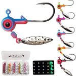 Dovesun Jig Heads Underspin Jig Heads Fishing Hooks Crappie Jig Heads for Crappie Bass Trout 1.75g 30pcs