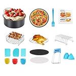 9 Inch Air Fryer Accessories 14Pcs Compatible with Instant GoWISE Ultrean NUWAVE Chefman COSORI/All Above 5.5L Air Fryer,Round Accessories