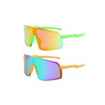 swanoble 2 Pairs UV400 Kids Sports Sunglasses for Boys Girls Cycling Baseball Golf Youth Softball Sunglasses Age 3-12 (Green/red+Orange)