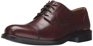 Johnston & Murphy Men's Tabor Cap Toe | Casual Dress Shoe, Brown Calfskin, 10 Wide