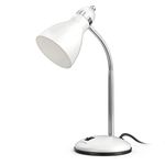 LEPOWER Metal Desk Lamp, Eye-Caring Table Lamp, Study Lamps with Flexible Goose Neck for Bedroom, Home Office (White)