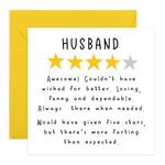 Central 23 Husband Birthday Card - 'Husband Review' - Thank You Card for Him - Funny Birthday Cards for Partner - Father’s Day Card - Anniversary Card for Husband from Wife - Comes With Fun Stickers