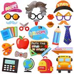 HOEAF 25pcs Back to School Photo Booth Props, First Day of School Photo Props, Welcome Back to School Selfie Props