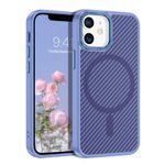 BENTOBEN Carbon Fiber for iPhone 12 Mini Case [Compatible with MagSafe] Magnetic iPhone 12 Mini Phone Case Slim Smooth Shockproof Women Men Protective Cover for iPhone 12 Mini 5.4", Lavender Purple