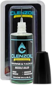 CLENZOIL Marine & Tackle 1 oz. Fishing Reel Oil & Bearing Lube w/Needle Oiler | One-Step Fishing Reel Lubricant & Protectant | Clean, Lube, & Protect Fishing Reels and Other Saltwater Fishing Gear