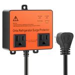 Refrigerator Surge Protector, Ortis Double Outlet Voltage Protector for Home Appliances with Time Delay, Protects Against Brownout, Spike, Instant Surge All Voltage Abnormalities, Orange