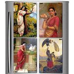 Windup Fridge Magnets Posters - Top 4 Paintings Raja Ravi Varma - Large - 6 x 9 inch Each - Set of 4