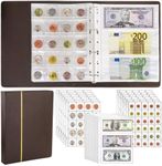 Jucoan Coin Collection Album, 360 Pockets Coin Currency Collecting Album for Collectors, 60 Pockets Paper Money Stamp and 300 Pockets Coin Holder Books, Coin Collection Supplies, Brown