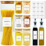 356 Pantry Labels - UK Based Ingredients - Waterproof Pantry Labels Jars - Kitchen Labels Containers - Perfect Pantry Kitchen Jar Labels- Storage & Organisation Jar Labels