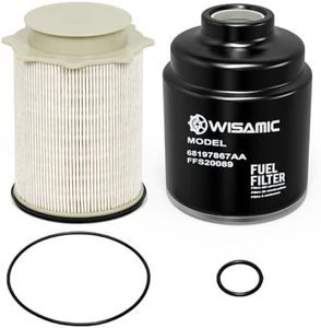 Wisamic 6.7L Cummins Fuel Filter Set Replacement for 2013-2018 Dodge Ram 2500 3500 4500 5500 6.7L Cummins Turbo Diesel Engines, Diesel Fuel Filter Water Separator Set Replace 68197867AA 68157291AA