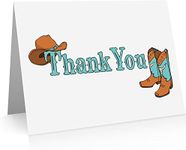 Cowboy Western Thank You Cards (24 Foldover Cards and Envelopes)