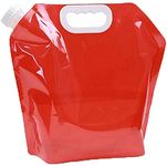 Syga 5 Liters Portable Collapsible Water Storage Tank Water Container Water Carrier Lifting Bag Camping Hiking Survival Kit Tool, Red