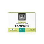 Pee Safe 100% Organic Tampon (Super) | Comfortable & Stain-Free Experience | Ultra Soft & Highly Absorbent | Rash & Irritation Free | Skin Friendly | FDA Approved | Pack of 10