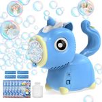 Aolieh Bubble Machine, Unicorn Bubble Makers for Kids, Electric Bubble Wand with 6 Bubble Liquid 4 AA Batteries, Automatic Bubble Machine with Light for Party Wedding Outdoor, Toddler Garden Toys Blue