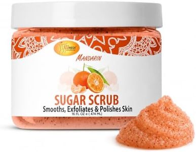 SPA REDI – Sugar Body Scrub, Mandarin, 16 Oz, Exfoliating, Moisturizing, Hydrating and Nourishing, Glow, Polish, Smooth and Fresh Skin - Body Exfoliator
