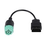 9 Pin Adapter, J1939 9 Pin to 16 Pin OBD2 Truck Diagnostic Adapter 9 Pin Deutsch Connector for Cummins Diesel Engine