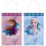 Multicolor Disney Frozen 2 Hot-Stamped Paper Kraft Bags - 8.25" x 5.25" x 3.25", 8 Pieces - Perfect for Parties, Gifts & Goodies