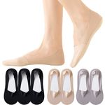 7 Pairs Women No Show Socks Ultra Low Cut Liner Socks Ice Feeling socks Nonslip Liner Invisible Hidden Thin Socks Black Nude Grey