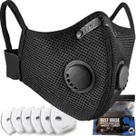 BASE CAMP Upgrade M Plus Dust Mask, Breathable Reusable Dust Face Mask with 6 Activated Carbon Filters for Woodworking Mowing