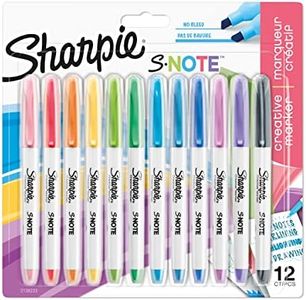 Sharpie S-Note Highlighter Pens | Part Art Marker, Part Highlighter to Draw, Write & More | Assorted Pastel Colours | Chisel Tip | 12 Count