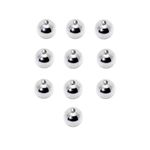 BodyJewelryOnline Adult dimple replacement beads for captive bead ring, surgical steel, 10 pieces (6 mm)