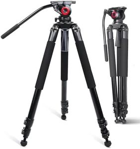 miliboo MTT701B Carbon Fiber 67"/ 170cm Tripod Monopod with 360 Degree Hydraulic Fluid Head,1/4" Quick Release Plate, for DSLR Camera,Video Camcorder, Load Capacity 55 lbs / 25kg