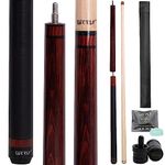 CUEELF Heavy Hitter Jump Break Cue 21oz 3 Piece Pool Stick with Extra Hard Green Bakelite Tip Curly Wood Dyed Billiard Break Jump Stick