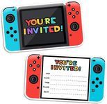 United-Unicorns Video Gamer Birthday Party Fill In Invitations, Video Game Party Invitations, Decorations, Favors for Boys Kids, 30 Invitations + 30 Envelopes