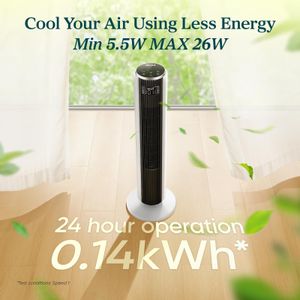 LEVOIT Silent Tower Fan – 20dB, 26ft/s, DC Motor, Remote, 12 Speeds, 90° Oscillation